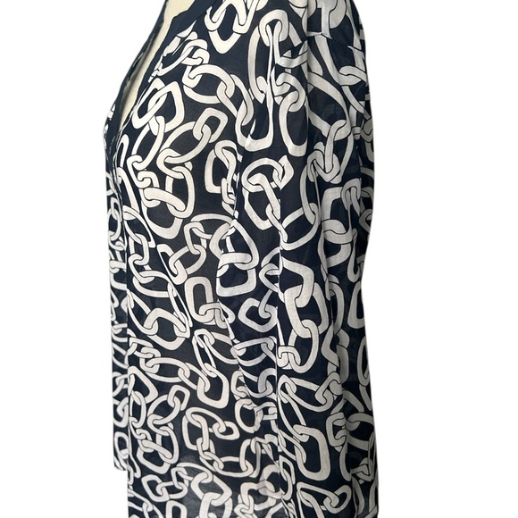 Jones New York Monochrome Chain Pattern Top - Picture 3 of 9